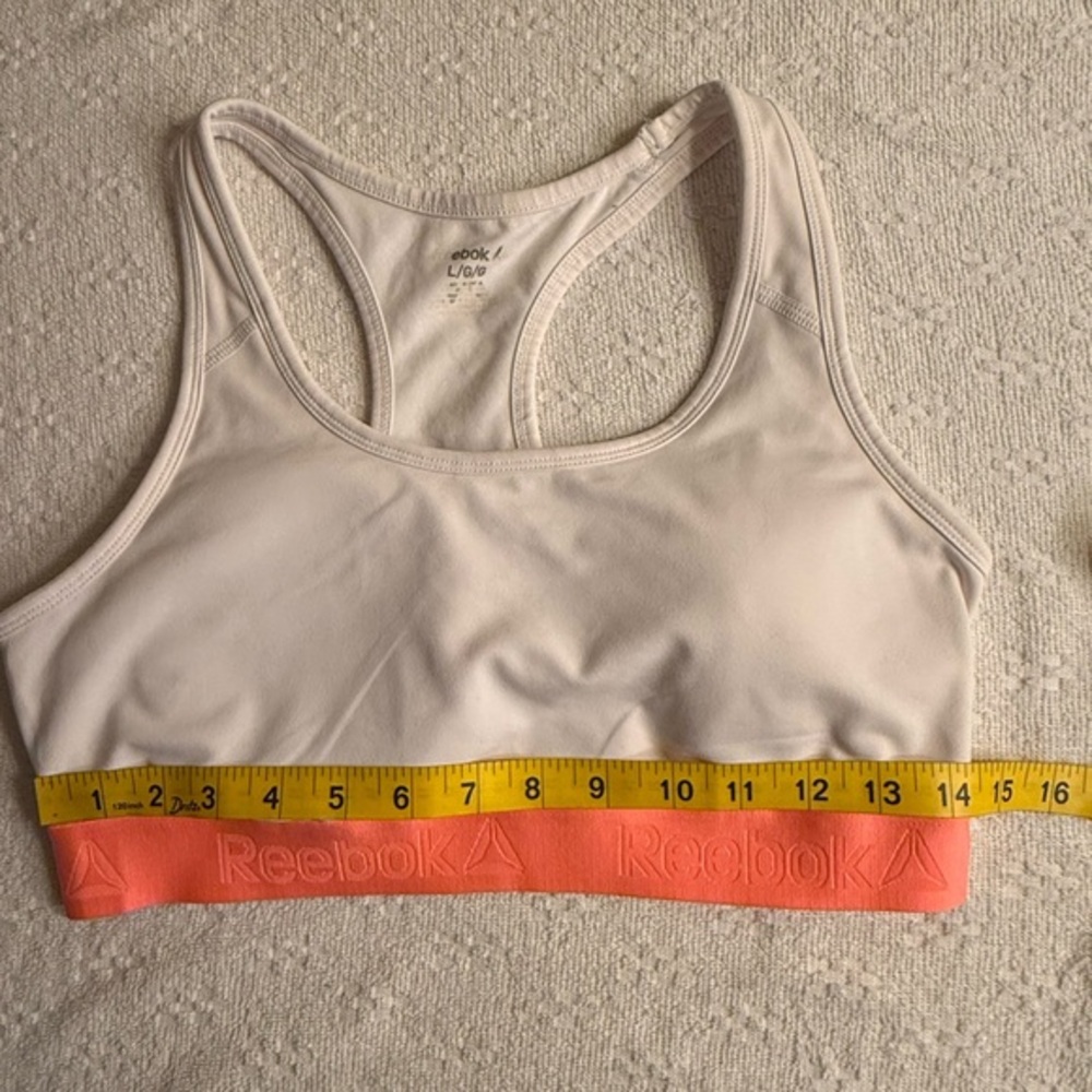 Reebok Women's white and Coral Sports Bra